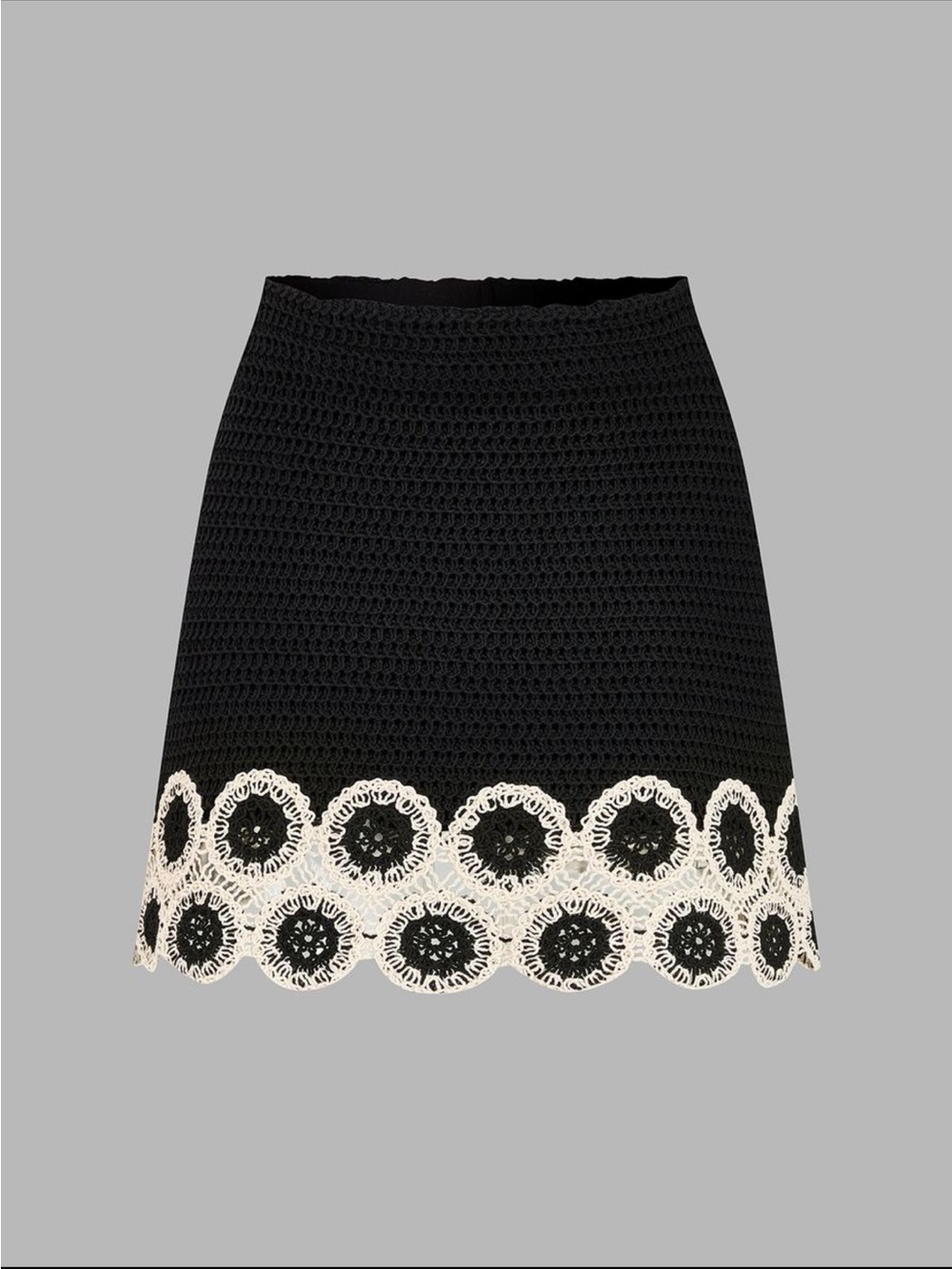 Commense Black Crochet Lace Trim Sleeveless Vest & Mini Skirt Set - Picture 5 of 8